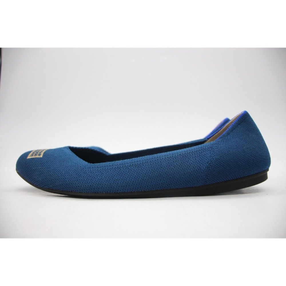 Rothy’s The Flat Women's Size 10 Blue Beige Knit Round Toe Slip On Flats - Picture 4 of 9